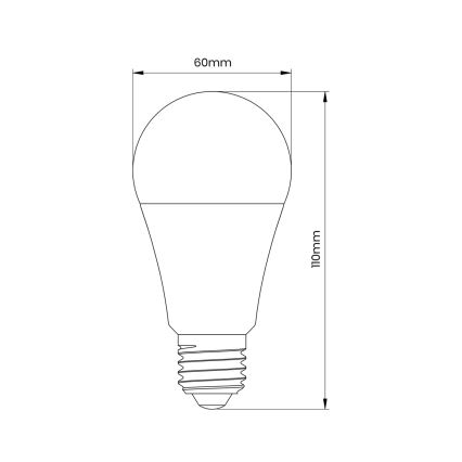 LED polttimo sensorilla A60 E27/9W/230V 3000K