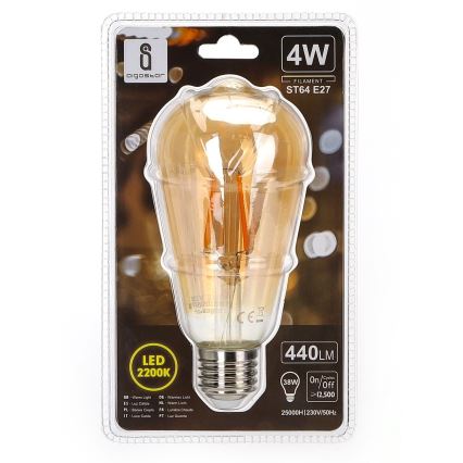 LED Polttimo ST64 E27/4W/230V 2200K - Aigostar