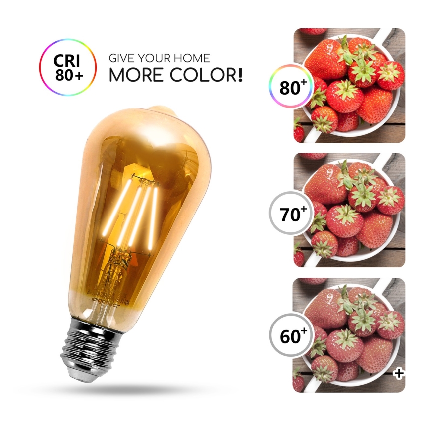 LED Polttimo ST64 E27/6W/230V 2200K - Aigostar
