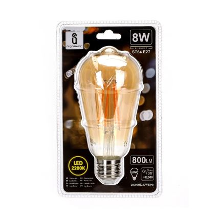 LED Polttimo ST64 E27/8W/230V 2200K - Aigostar