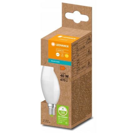 LED Polttimo valmistettu kierrätysmuovista B40 E14/4,9W/230V 2700K - Ledvance