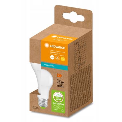 LED Polttimo valmistettu kierrätysmuovista E27/10W/230V 2700K - Ledvance
