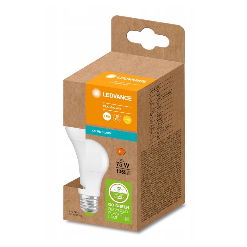 LED Polttimo valmistettu kierrätysmuovista E27/10W/230V 2700K - Ledvance