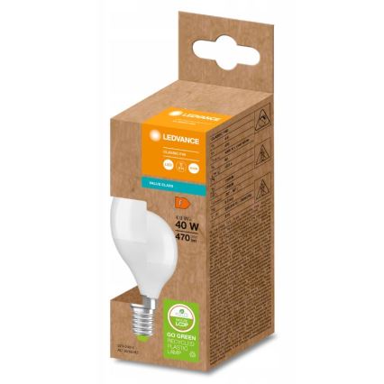 LED Polttimo valmistettu kierrätysmuovista P45 E14/4,9W/230V 4000K - Ledvance