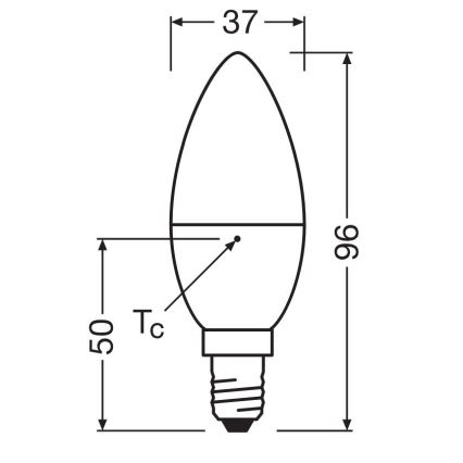 LED-polttimo VALUE B40 E14/4,9W/230V 6500K - Osram