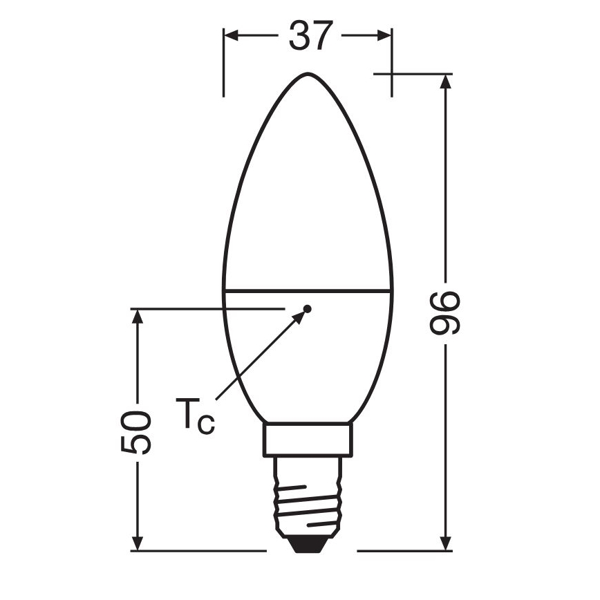 LED-polttimo VALUE B40 E14/4,9W/230V 6500K - Osram