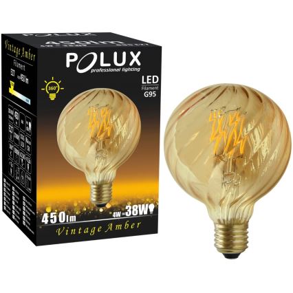 LED-polttimo VINTAGE AMBER G95 E27/4W/230V 2700K