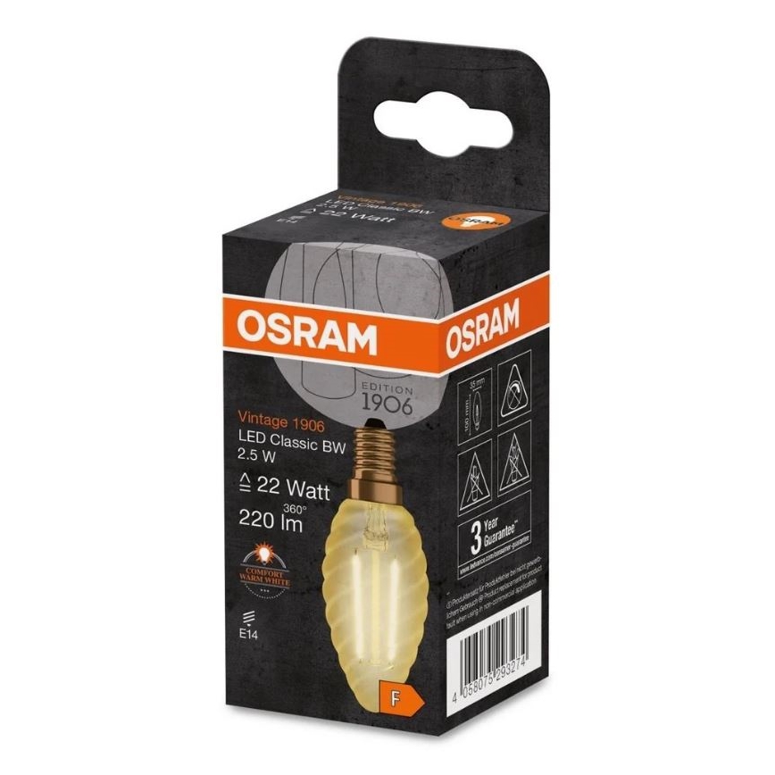 LED-polttimo VINTAGE E27/2,5W/230V 2400K - Osram