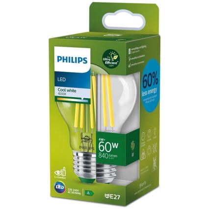 LED-polttimo VINTAGE Philips A60 E27/4W/230V 4000K