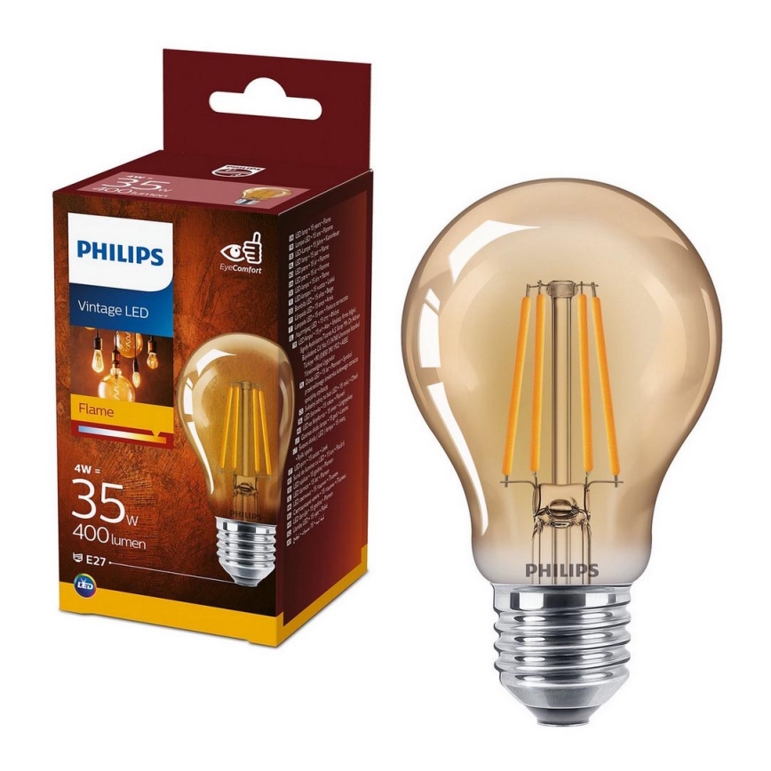 LED-polttimo VINTAGE Philips A60 E27/4W/230V