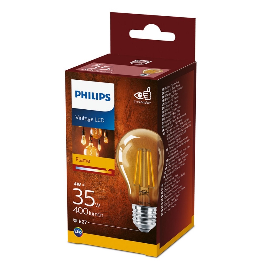 LED-polttimo VINTAGE Philips A60 E27/4W/230V