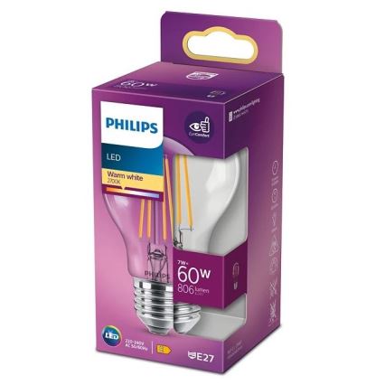 LED-polttimo VINTAGE Philips A60 E27/7W/230V 2700K