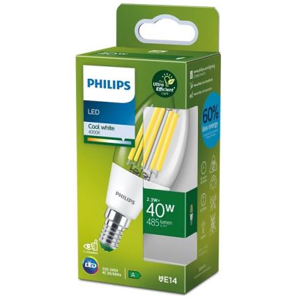 LED-polttimo VINTAGE Philips B35 E14/2,3W/230V 4000K