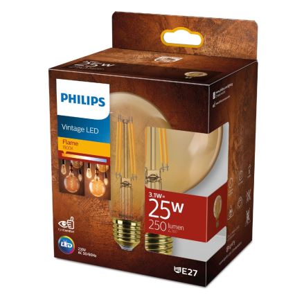 LED-polttimo VINTAGE Philips G95 E27/3,1W/230V 1800K