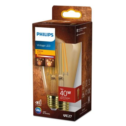 LED-polttimo VINTAGE Philips ST64 E27/7W/230V 1800K