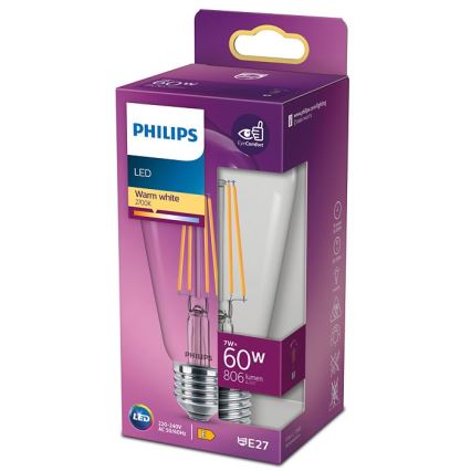 LED-polttimo VINTAGE Philips ST64 E27/7W/230V 2700K
