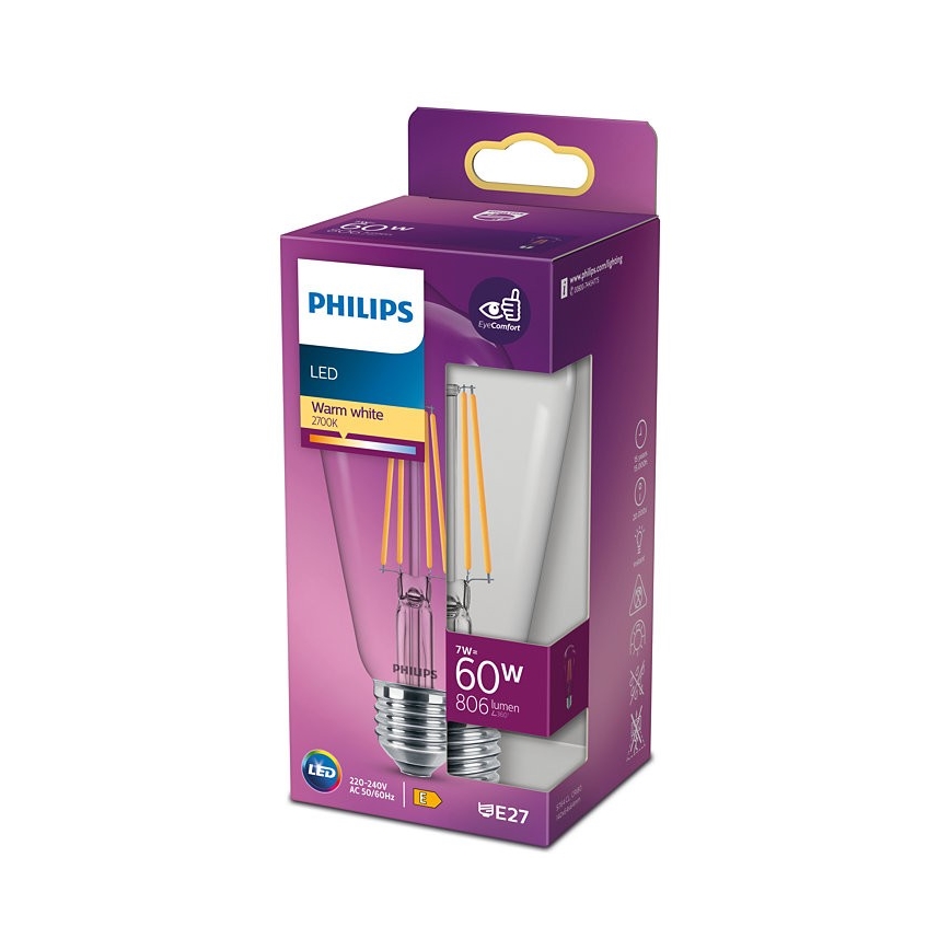 LED-polttimo VINTAGE Philips ST64 E27/7W/230V 2700K
