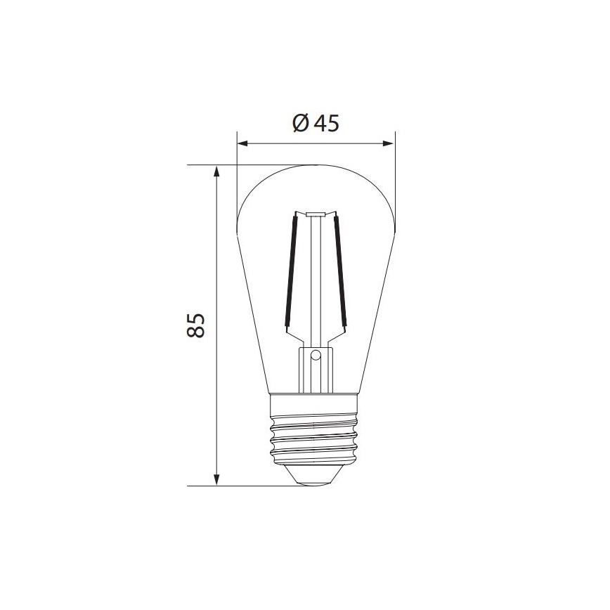 LED-polttimo VINTAGE ST45 E27/2W/230V 3000K -  Brilagi
