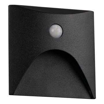 LED-porrasvalo liike- ja hämärätunnistimella EXIN LED/2,5W/230V 4000K IP65 musta neliömäinen