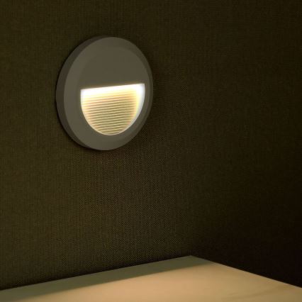 LED Portaikon ulkovalo LED/2W/230V IP65 3000K harmaa