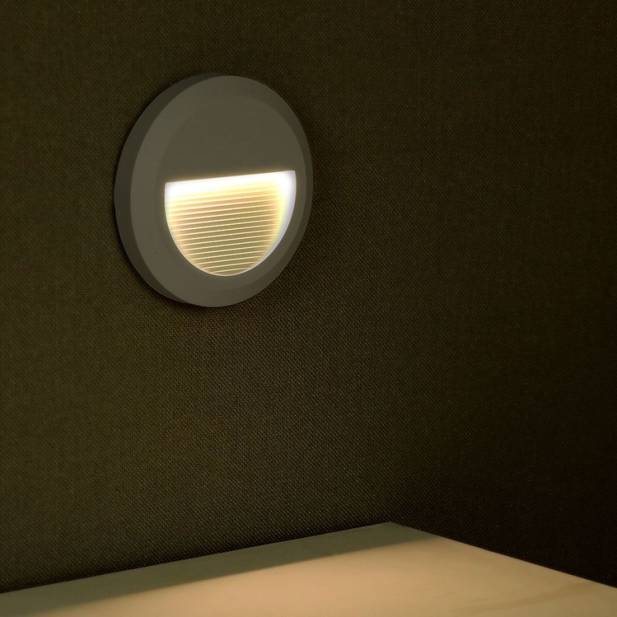 LED Portaikon ulkovalo LED/2W/230V IP65 3000K harmaa