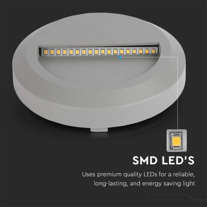 LED Portaikon ulkovalo LED/2W/230V IP65 3000K harmaa