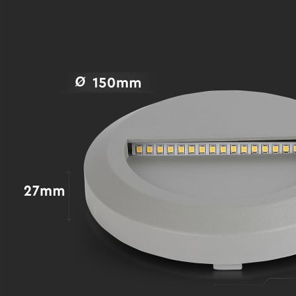 LED Portaikon ulkovalo LED/2W/230V IP65 3000K harmaa