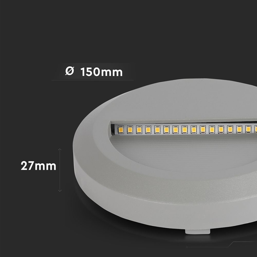 LED Portaikon ulkovalo LED/2W/230V IP65 3000K harmaa