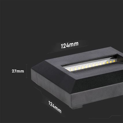 LED Portaikon ulkovalo LED/2W/230V IP65 3000K musta
