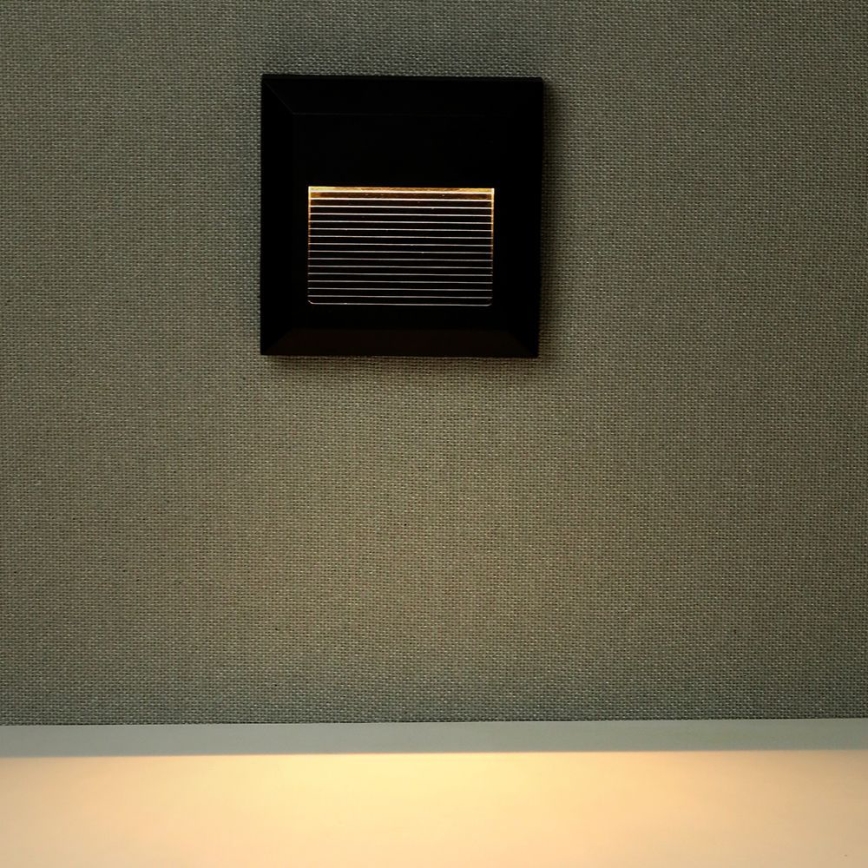 LED Portaikon ulkovalo LED/2W/230V IP65 4000K musta
