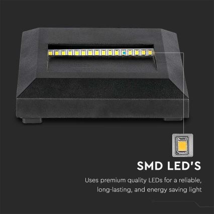 LED Portaikon ulkovalo LED/2W/230V IP65 4000K musta