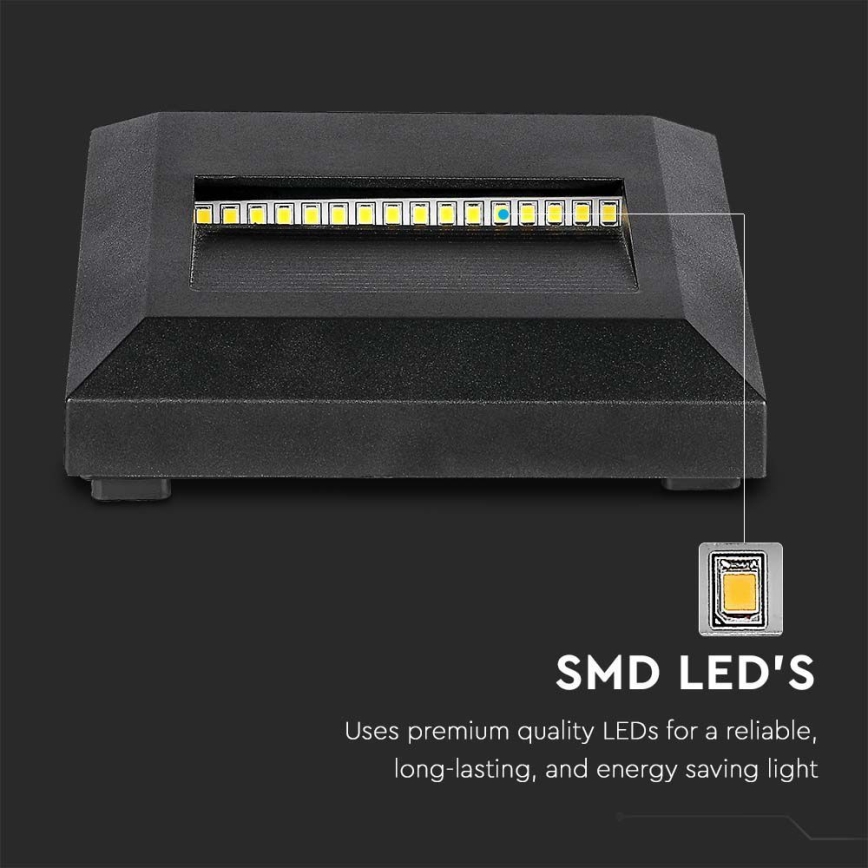 LED Portaikon ulkovalo LED/2W/230V IP65 4000K musta
