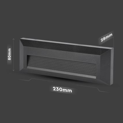 LED Portaikon ulkovalo LED/3W/230V IP65 4000K musta