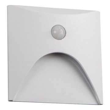 LED-portaikon valaisin liike- ja hämäräanturilla EXIN LED/2,5W/230V 3000K IP65 valkoinen, neliönmuotoinen