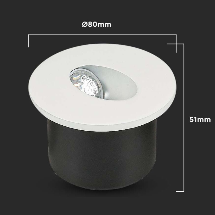 LED Portaikon valo LED/3W/230V 3000K valkoinen