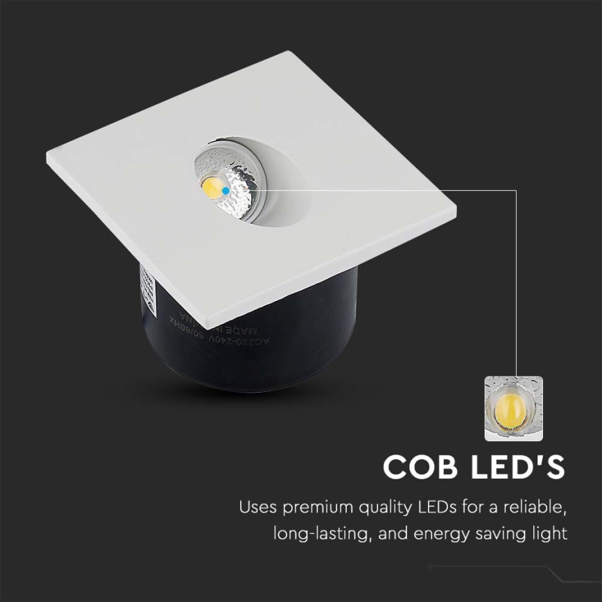 LED Portaikon valo LED/3W/230V 3000K valkoinen