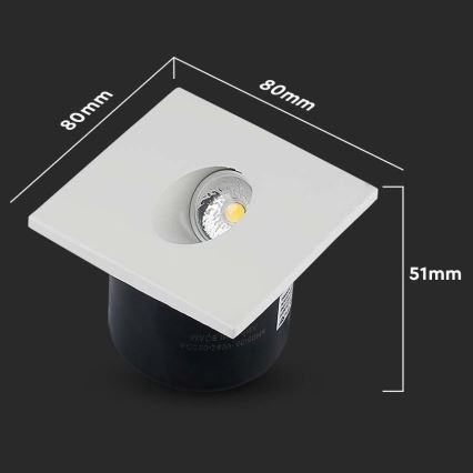 LED Portaikon valo LED/3W/230V 3000K valkoinen