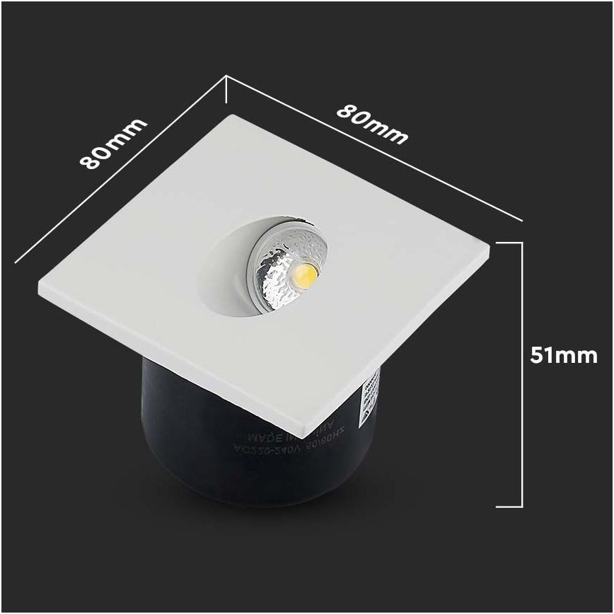 LED Portaikon valo LED/3W/230V 3000K valkoinen