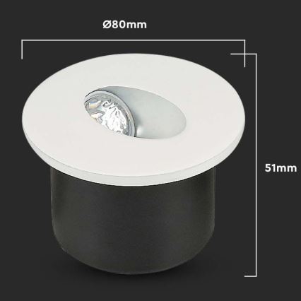 LED Portaikon valo LED/3W/230V 4000K valkoinen