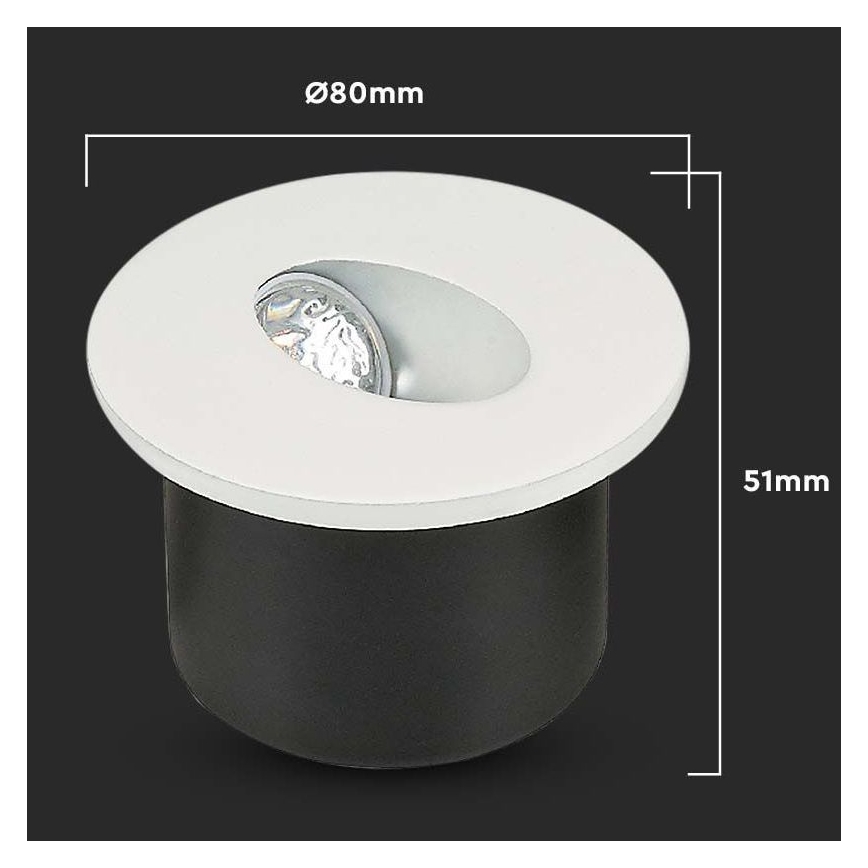 LED Portaikon valo LED/3W/230V 4000K valkoinen