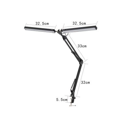 LED-pöytälamppu pidikkeellä 2xLED/10W/230V 2800-6800K