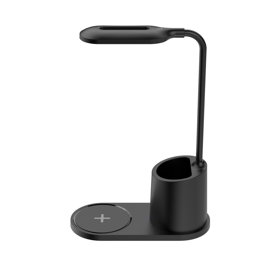 LED-pöytävalaisin LED/3W/5V langattomalla latauksella musta