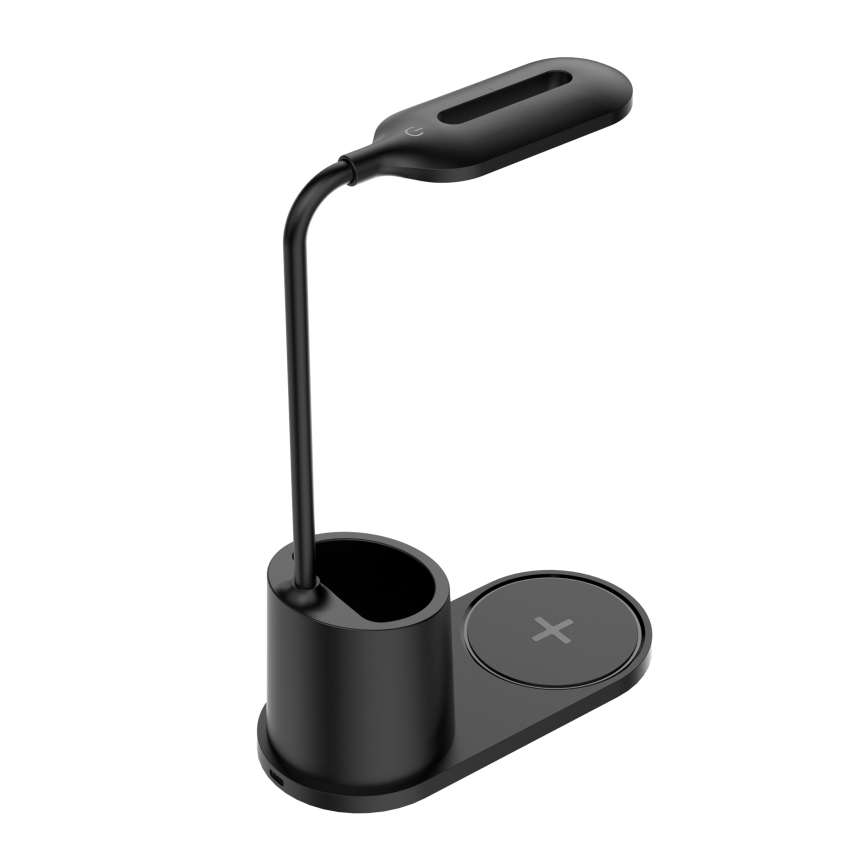 LED-pöytävalaisin LED/3W/5V langattomalla latauksella musta