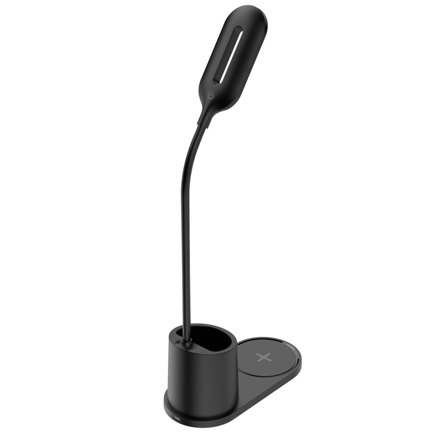 LED-pöytävalaisin LED/3W/5V langattomalla latauksella musta