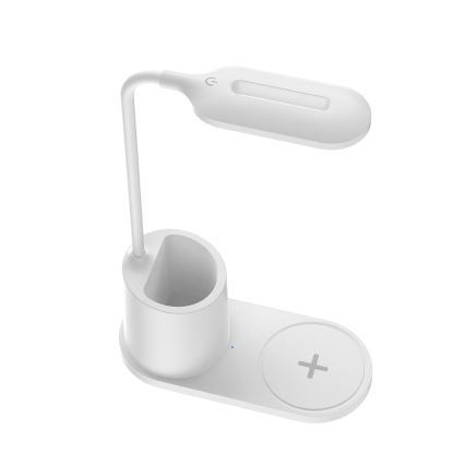 LED-pöytävalaisin LED/3W/5V langattomalla latauksella valkoinen