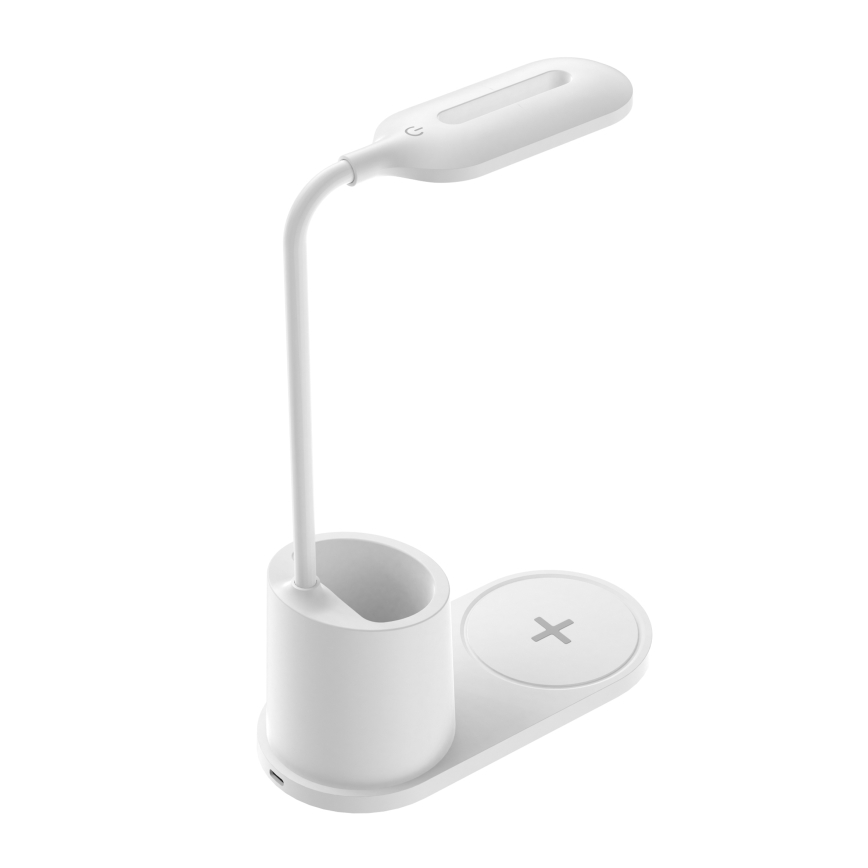 LED-pöytävalaisin LED/3W/5V langattomalla latauksella valkoinen