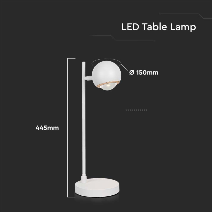 LED-pöytävalaisin LED/5W/230V 3000K valkoinen