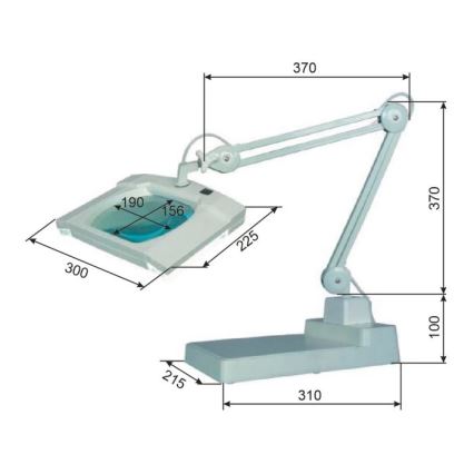 LED Pöytävalaisin suurennuslasilla LED/12W/12/230V