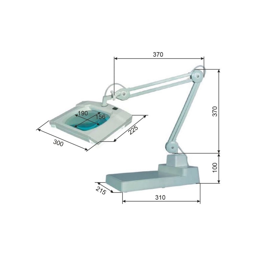 LED Pöytävalaisin suurennuslasilla LED/12W/12/230V