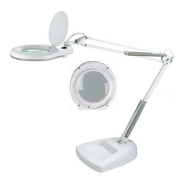 LED Pöytävalaisin suurennuslasilla LED/15W/230V
